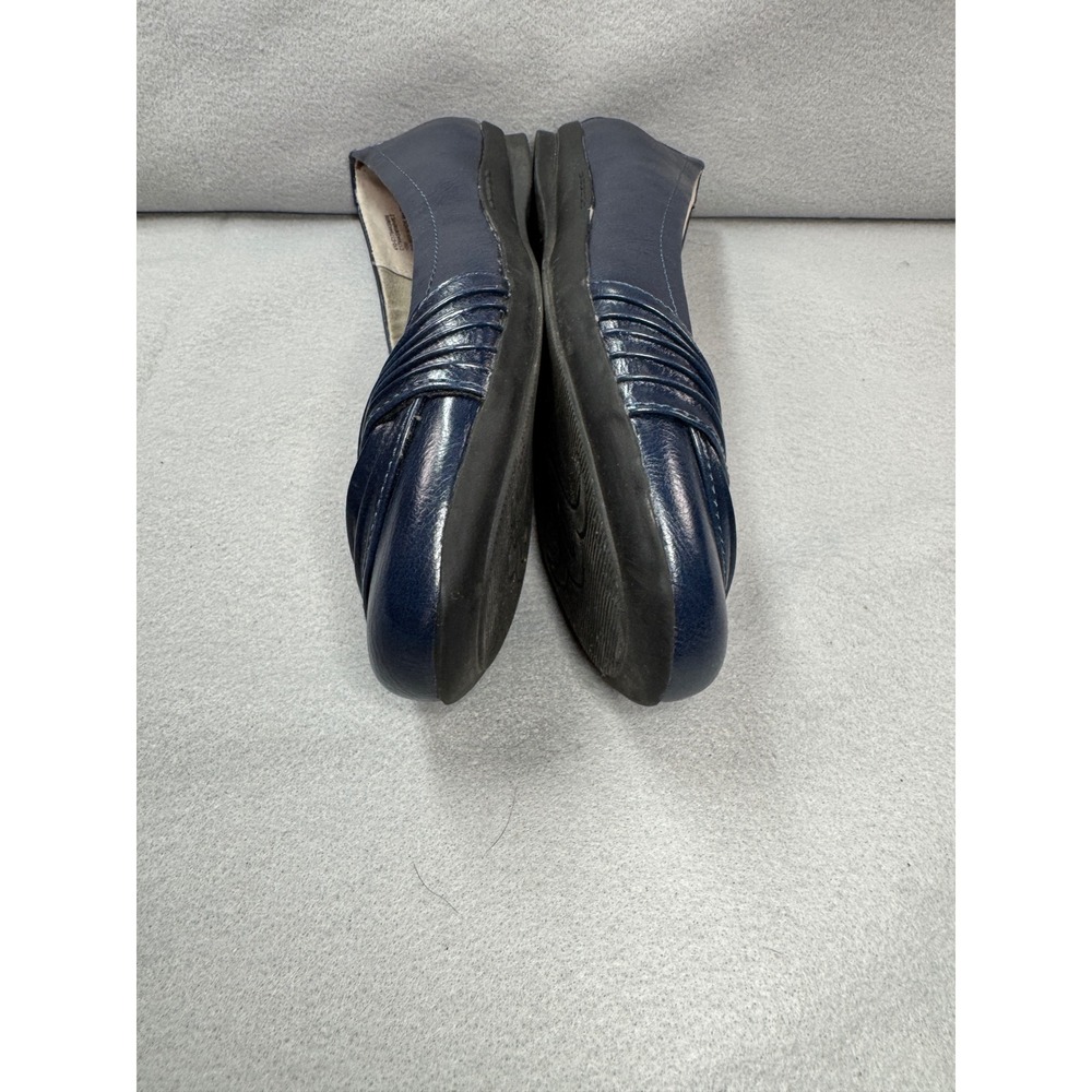 Cliffs by White Mountain Womens Hilt Navy Blue Pleated Comfort Ballet Flats 10W - Picture 5 of 10